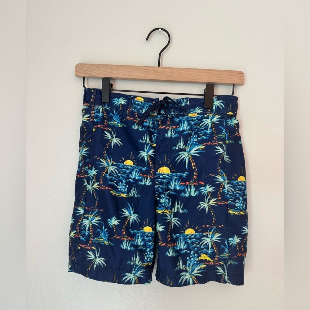 Boys Tommy Bahama Tropical Blue Swim Trunks - Size 7